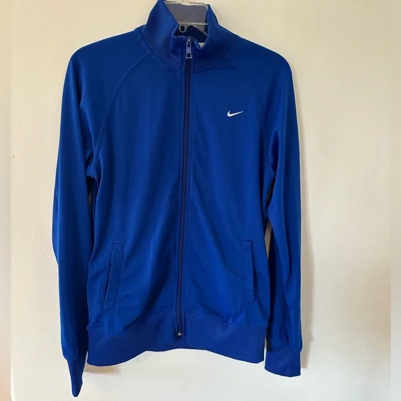 Nike Royal Blue Athletic Zip Up Jacket - Picture 1 of 3